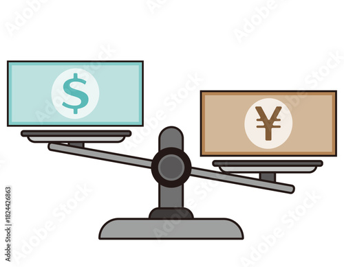 お金のイラスト　紙幣　為替