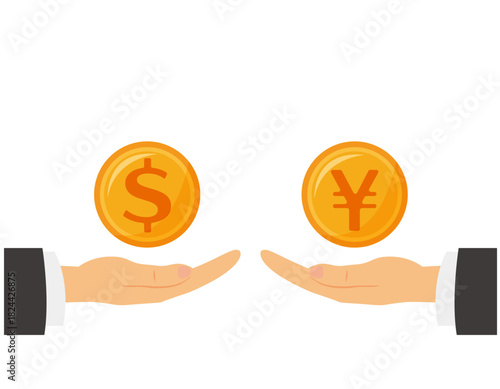 お金のイラスト　硬貨　為替