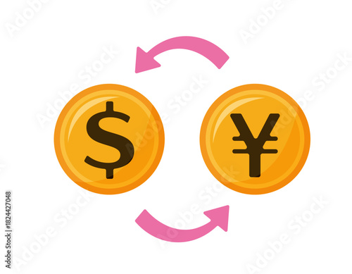 お金のイラスト　硬貨　為替