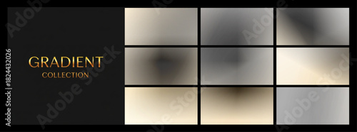 Smoky GRADIENT COLLECTION, earthy beige and grey, for sophisticated backgrounds and branding