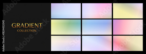 Dreamy pastel GRADIENT COLLECTION, soft multicolored tones, for gentle backgrounds and spring-themed designs