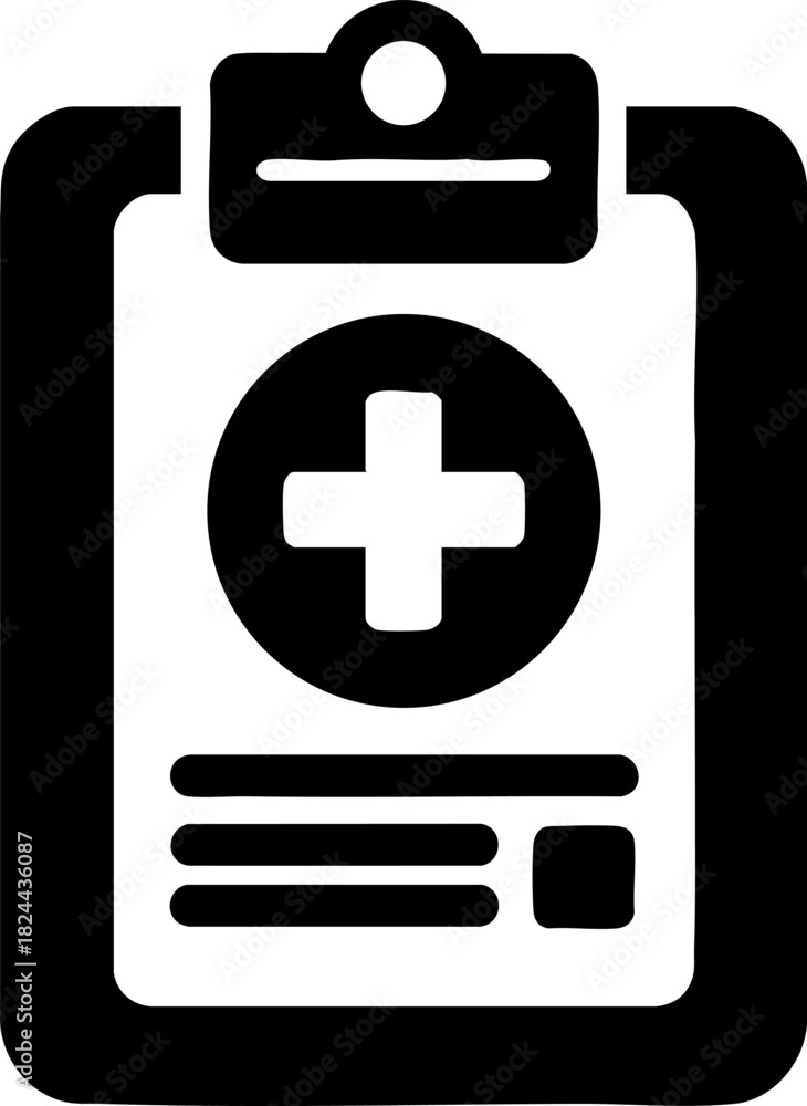 Obraz premium Modern medical report document icon for healthcare and laboratory research applications