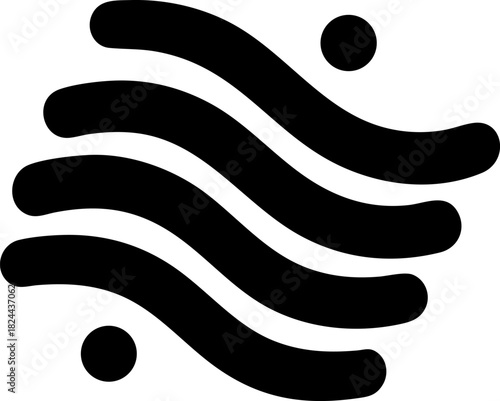 Flat vector icon showing contactless payment waves for fintech and online transactions