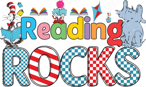 Reading rocks promotional banner design