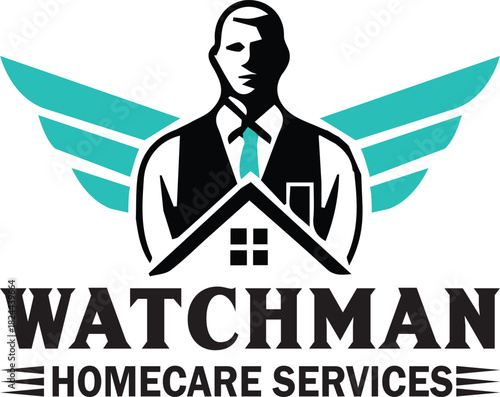 Watchman home care services logo and branding elements