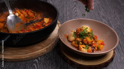 Wallpaper Mural il cuoco spolvera con il prezzemolo il pesce nel piatto e aggiunge una fetta di pane tostato Torontodigital.ca