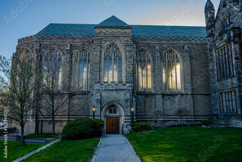 Photography Trinity College chapel exterior at sunset