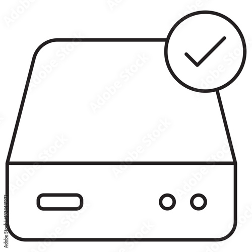 Hard drive icon, Data Storage Drive, Computer Hard Disk, Digital Memory Device, Backup Storage Unit, vector