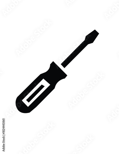 set of screwdriver bits black vector