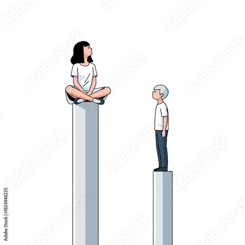 Divergent perspectives visualizes social commentary on power structures and inequality with