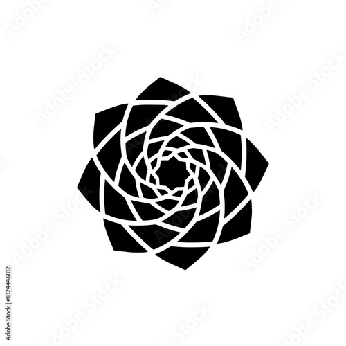 Concentric Geometric Flower or Rosette Pattern Icon