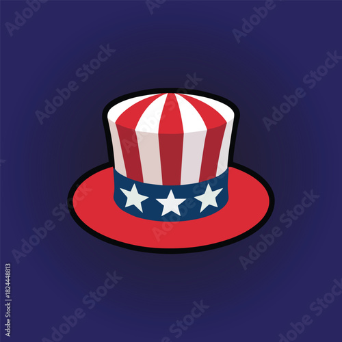 Patriotic Uncle Sam Hats Vector Illustration