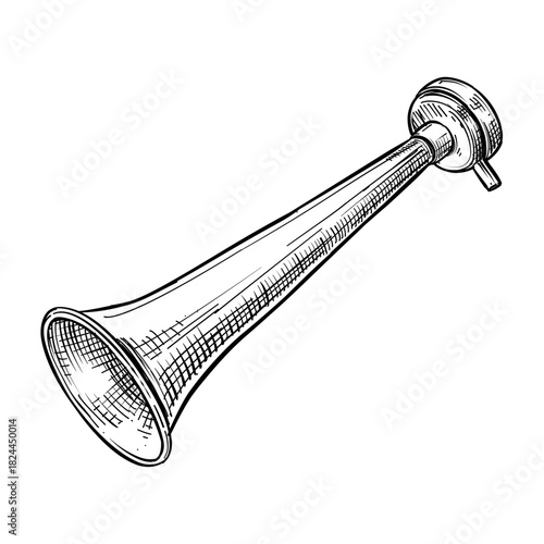 new year trumpet vector line art hand drawn illustration