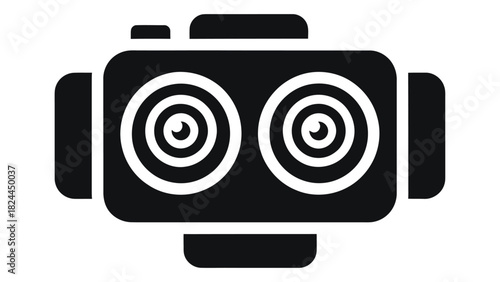 360-degree camera icon for virtual reality and immersive experience, omnidirectional video capture technology symbol