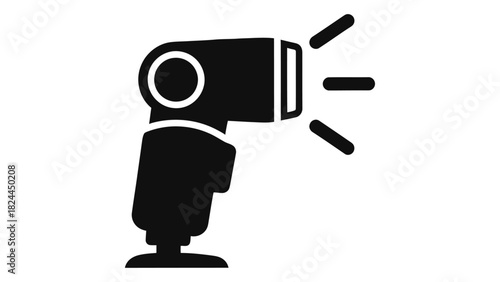 Camera flash unit icon, an essential photography accessory for illuminating subjects and capturing clear images.