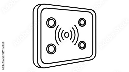 Smart switch icon for intelligent home automation and device control, line art style. perfect for technology and iot des