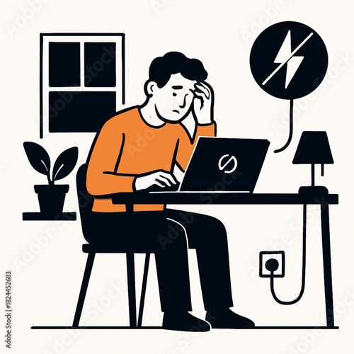 Power Outage vector illustration for business and technology concepts