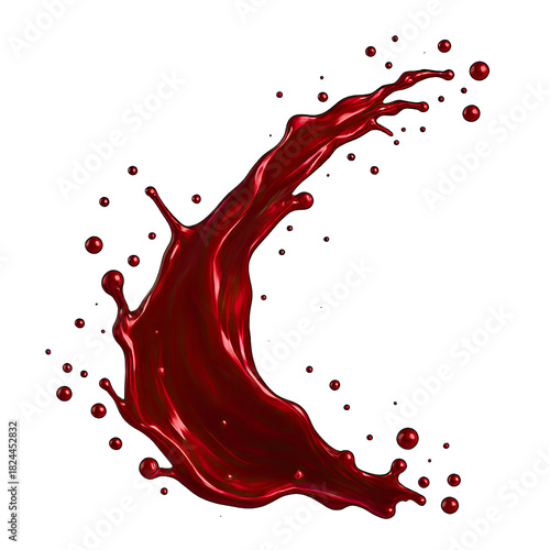 Dramatic Blood Red Liquid Splash on Black - High Resolution Stock Image for Design, Art and Creative Projects - Stunning Visuals for Graphic Design and Digital Artwork (200 Characters)