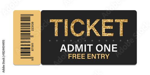 Design sparkle Ticket admit one template for invitation, event, etc.
