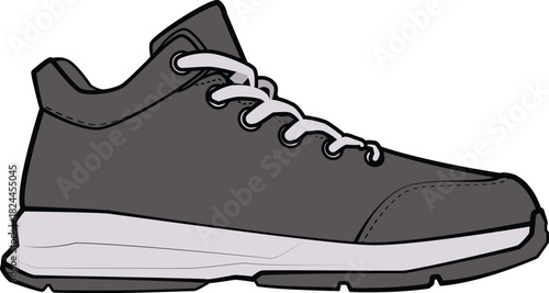 Modern running sneaker full-color vector, athletic design, clean shading, performance silhouette, dynamic footwear illustration.