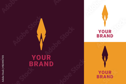 Flame icon for design. concept flame, arrow, feather, icon, vector illustration in flat style