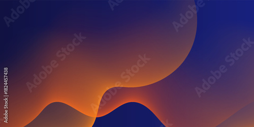 Blue and orange geometric business banner design. Creative banner design with wave shapes and lines for template. Modern trendy design in Vector Illustration