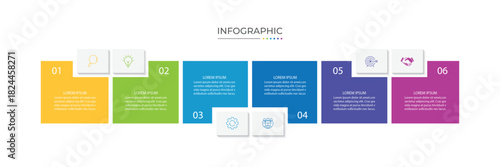 Presentation business infographic template with 6 options