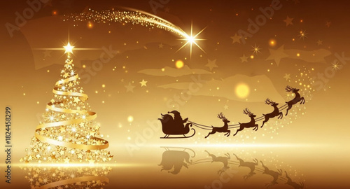 christmas card with christmas tree