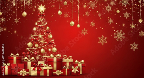 christmas background with christmas tree