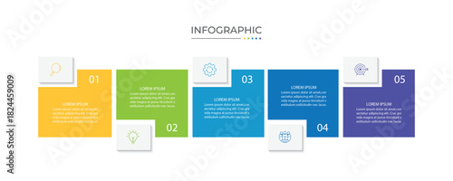 Presentation business infographic template with 5 options