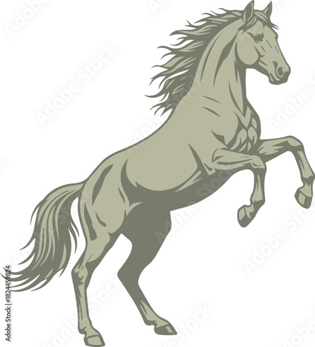 Stylish Horse Silhouette Standing on its Hind Legs