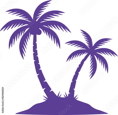 Illustration of Two Palm Trees Silhouette