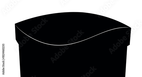 Curved lid gift box silhouette with soft edges