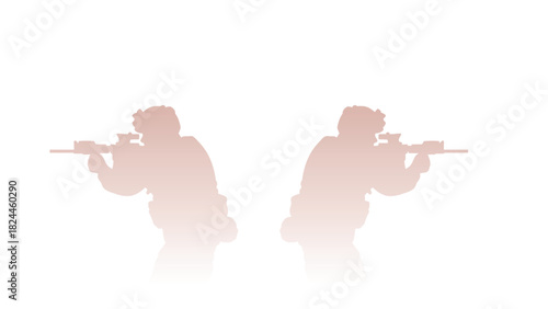 Military Combat Silhouette Illustration