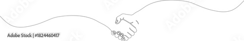 A Minimal Line Art Icon of two Hands Holding Together