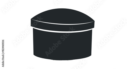 Flat silhouette gift box with rounded lid top