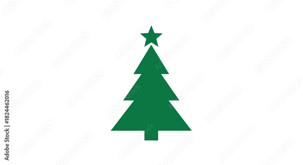 Obraz premium Minimalist pine tree icon for christmas and winter designs