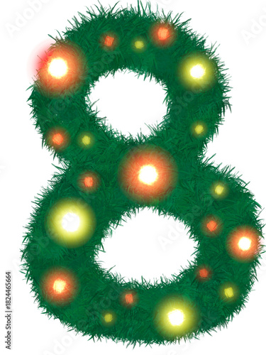 Numbers in Christmas theme