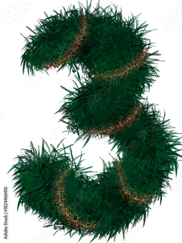 Numbers in Christmas theme