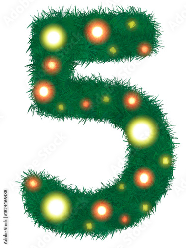 Numbers in Christmas theme