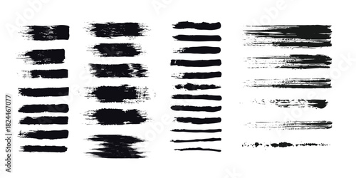 PrintBeautiful Brushes vector collection. Grunge Elements - Brush strokes, ink paint brushes, grunge lines. Rectangle text box for social media and network. vector