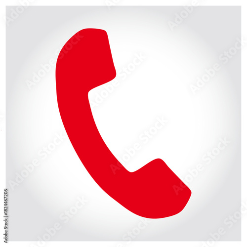 Red telephone handset icon graphic vector illustration symbol isolated on white background, Vector