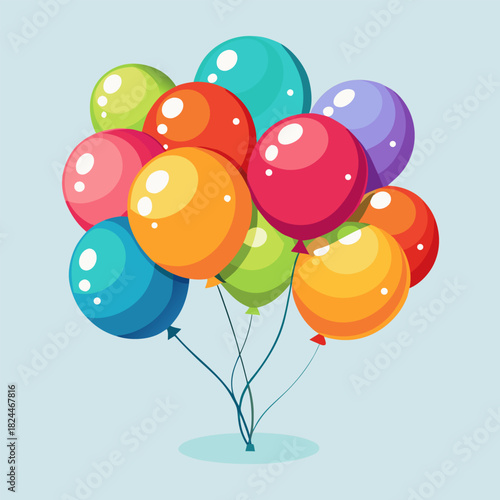 colorful balloons isolated on white background