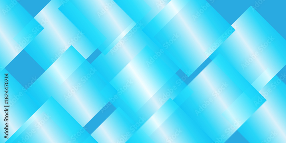 Fototapeta premium Abstract blue background pattern with geometric lines and digital cube elements