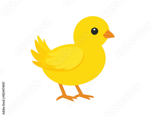A cute cartoon yellow chick standing illustration for Easter.