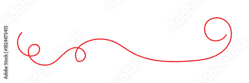 Red thread isolated on white background. vector illustration. EPS 10/AI