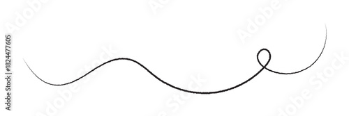 black thread isolates on a white background. Red silk thread looped in a circle form, symbolizing vector thread of fate in tradition. .Line of red yarn, long red thread