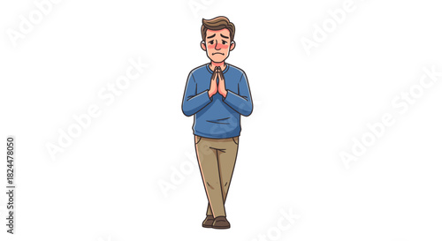 young man in a blue shirt