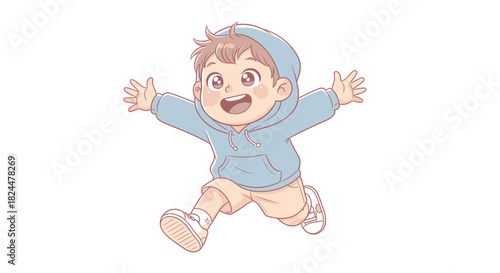 happy jumping boy