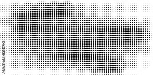 Grunge halftone gradient background. Faded grit noise texture. White and black sand wallpaper. Retro pixelated backdrop. Anime or manga style comic overlay. Vector